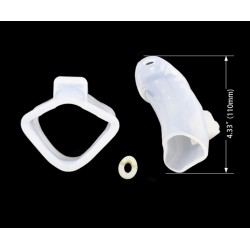 Keuschheitskäfig für Penis Glied Mann Herren Chastity Cage Silikon weiß-transparent A140-2