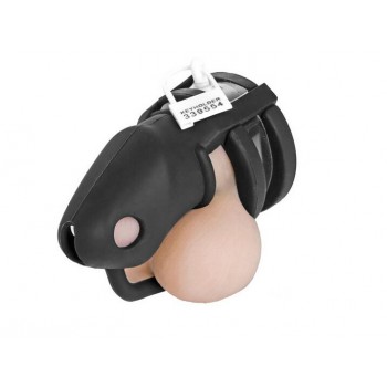 Keuschheitskäfig ergonomisch für Penis Glied Mann Herren Chastity Cage Silikon schwarz B002black