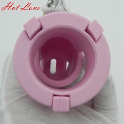 Keuschheitskäfig ergonomisch für Penis Glied Mann Herren Chastity Cage Silikon rosa B002rosa