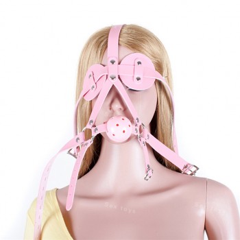 Ballknebel Mundknebel pink Harness mit Luftlöcher Augenmaske ASL10010