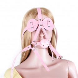 Ballknebel Mundknebel pink Harness mit Luftlöcher Augenmaske ASL10010