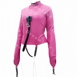 Zwangsjacke Damen Bondage Jacke pink rosa - ZJAP1