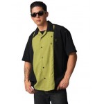 Charlie Sheen Shirt "Crosshatch Button Up" Schwarz Grün - ST34577 
