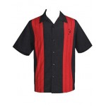 Charlie Sheen Shirt "Double Panel Stitch" Schwarz Rot - CL35311BLK