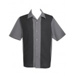 Charlie Sheen Shirt "Poplin Mid Panel" Schwarz Grau - ST37056