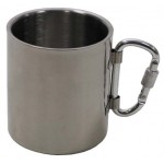 MFH - 33374 Tasse, Edelstahl, Karabiner, doppelwandig, 300 ml