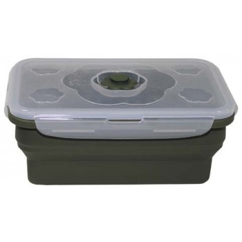 MFH - 33411 Lunchbox, faltbar, oliv, 1 l, mit Deckel, Silikon