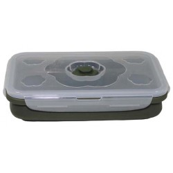 MFH - 33411 Lunchbox, faltbar, oliv, 1 l, mit Deckel, Silikon