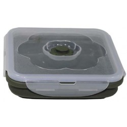 MFH - 33412 Lunchbox, faltbar, oliv, 1 l, mit Deckel, Silikon