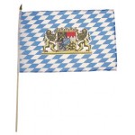 MFH - 35303B Fahne, Bayern mit Wappen, Holzstiel, Gr. 30x45 cm 12 Stück