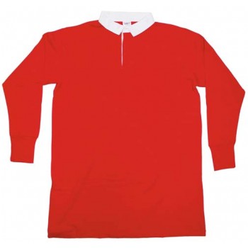 MFH - 611520I Britisches Rugby Shirt, rot, mit Knopfleiste, neuwertig