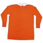 MFH - 61152K Britisches Rugby Shirt, orange, mit Knopfleiste, neuwertig