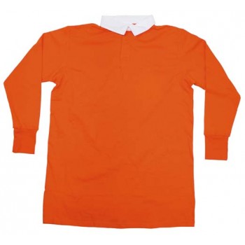 MFH - 61152K Britisches Rugby Shirt, orange, mit Knopfleiste, neuwertig