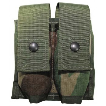 MFH - 630656T US Patronentasche, "MOLLE", doppel, woodland, gebraucht