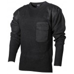 MFH - 05601A BW Pullover, mit Brusttasche, schwarz