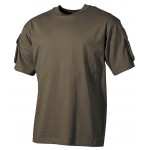 MFH - 00121B US T-Shirt, halbarm, oliv, mit Ärmeltaschen