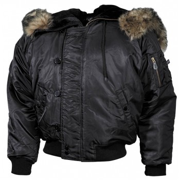 MFH - 03702A Polarjacke N2B, schwarz, dick gefüttert