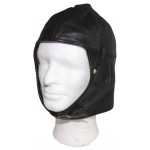 MFH - 10146A Cabrio Leder Cap, Winter, gefüttert, schwarz