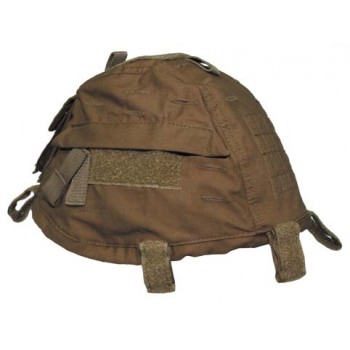 MFH - 10501R Helmbezug mit Taschen, größenverstellbar, coyote tan