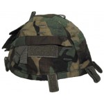 MFH - 10501T Helmbezug mit Taschen, größenverstellbar, woodland
