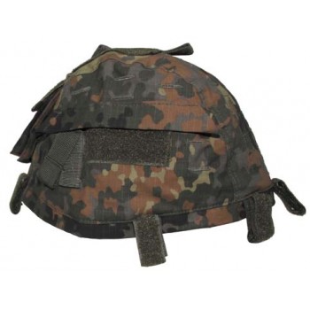 MFH - 10501V Helmbezug mit Taschen, größenverstellbar, flecktarn