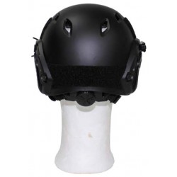 MFH - 10561A US Helm, FAST-Fallschirmjäger, schwarz, Rails, ABS-Kunststoff