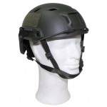 MFH - 10561B US Helm, FAST-Fallschirmjäger, oliv, Rails, ABS-Kunststoff