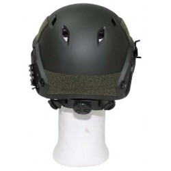 MFH - 10561B US Helm, FAST-Fallschirmjäger, oliv, Rails, ABS-Kunststoff