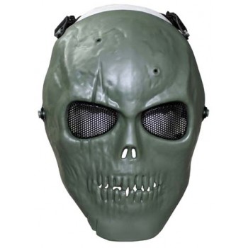 MFH - 10603B Gittermaske, "Totenkopf", oliv, Vollschutz, Deko