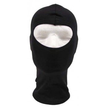 MFH - 10900A Balaclava, 1-Loch, dünn, schwarz, 100 % Elasthan