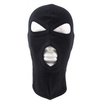 MFH - 10901A Balaclava, 3-Loch, dünn, schwarz, 100 % Baumwolle