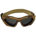 MFH - 25703F Airsoftbrille, beige, Metall-Gittereinsatz, Deko