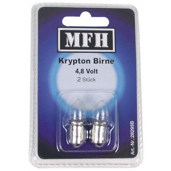 MFH - 26295B Ersatzbirnen 4,8 V, 2 Stk., für Blocktaschenlampe