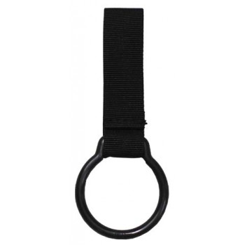 MFH - 26603 Taschenlampenhalter mit Ring und Nylonclip, schwarz