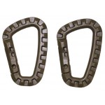 MFH - 27531R Karabiner, Plastik, coyote, D 7 mm x 8,5 cm, 2er Pack