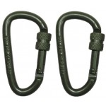 MFH - 27535B Karabiner, Schraubverschluss, D 6mmx6cm, 2-er Pack, oliv