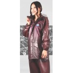 PVC Plastik - Anzug Regenanzug Damen modern 2-teilig Klettkragen braun transparent