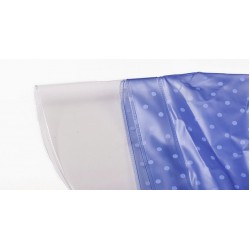 PVC Plastik - Mantel Regenmantel Damen QA9015NATB transparent mit blaue Punkte XXXL