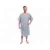 Suprima 4060-064 - Pflegehemd Baumwolle zum Binden in Nacken und Rücken kurzarm weiß bedruckt 