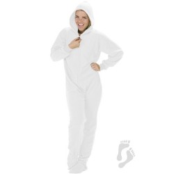 Fleece - Schlafoverall "ARCTIC WHITE" mit Kapuze