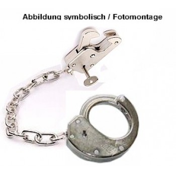 CLEJUSO - halbe Handschelle Nr.13 22cm Anker mit Ring, vernickelt